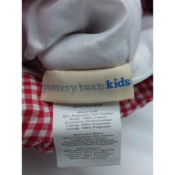 Pottery Barn Kids Ari Christmas Stocking Gingham Holiday Quilted Red Xmas - Picture 7 of 10